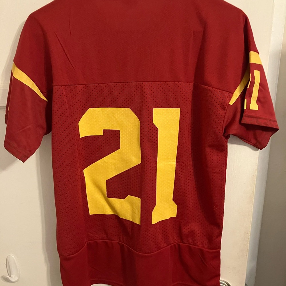 Red and Yellow Sports Jersey with Number 21